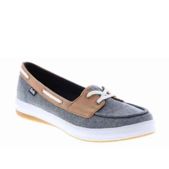 KEDS Charter Chambray Boat Shoes, Like New - Picture 1 of 15